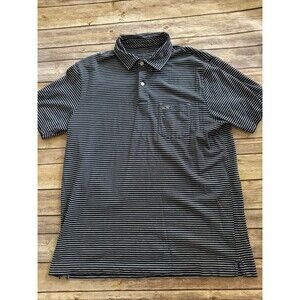 Vineyard Vines Polo Shirt Mens Medium Blue White Stripe Whale Logo Classic Fit